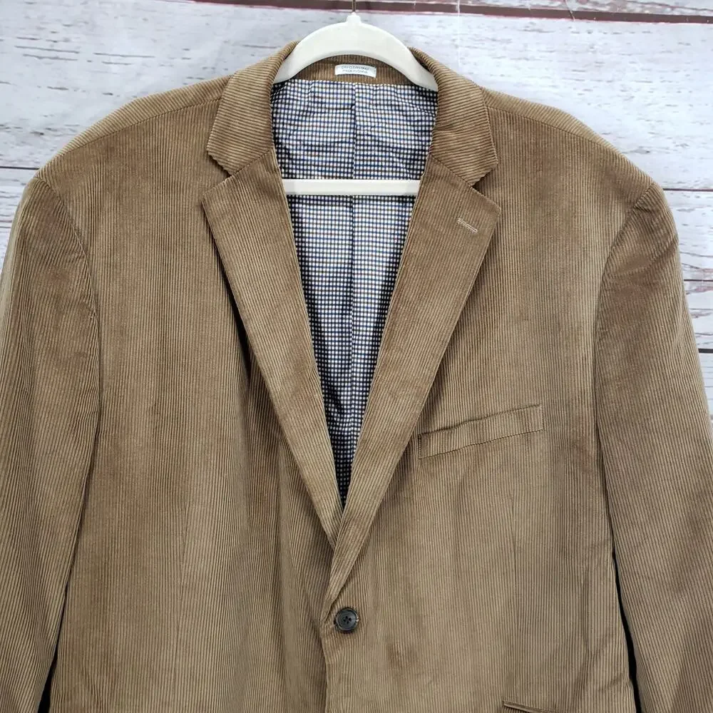 Saddlebred Men's Brown Cotton Corduroy Elbow Patch Sportscoat Size 50R